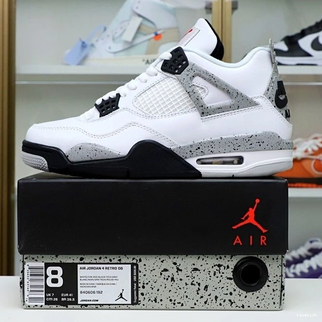 Air Cement Jordan Retro 4 White 0709